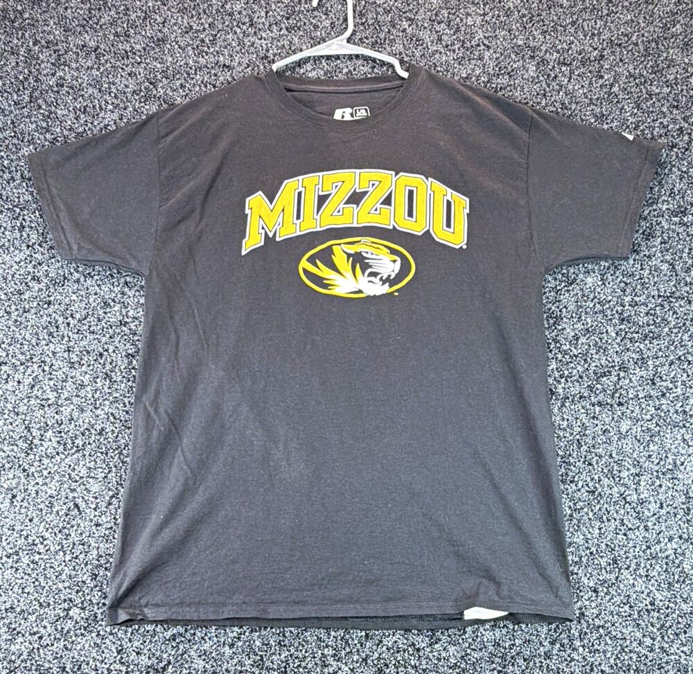 Russell Missouri Tigers Mizzou NCAA Mens L Black T-Shirt Shirt